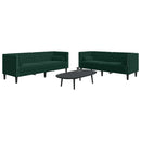 2-personers Chesterfield-sofasæt med puder fløjl mørkegrøn