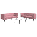 2-personers Chesterfield-sofasæt med puder fløjl pink