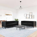 2-personers Chesterfield-sofasæt med puder fløjl sort