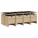 spisebordssæt til haven 13 dele med hynder polyrattan beige