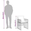spisebordssæt til haven 5 dele med hynder polyrattan beige