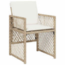 spisebordssæt til haven 7 dele med hynder polyrattan beige