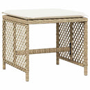 spisebordssæt til haven 11 dele med hynder polyrattan beige