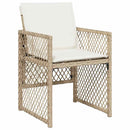 spisebordssæt til haven 13 dele med hynder polyrattan beige