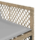spisebordssæt til haven 17 dele med hynder polyrattan beige