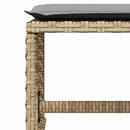 spisebordssæt til haven 17 dele med hynder polyrattan beige