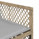 spisebordssæt til haven 11 dele med hynder polyrattan beige