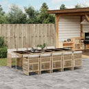 spisebordssæt til haven 11 dele med hynder polyrattan beige