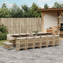 spisebordssæt til haven 17 dele med hynder polyrattan beige