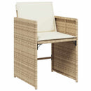 spisebordssæt til haven 5 dele med hynder polyrattan beige