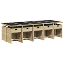 spisebordssæt til haven 11 dele med hynder polyrattan beige
