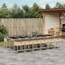 spisebordssæt til haven 13 dele med hynder polyrattan beige