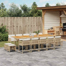 spisebordssæt til haven 15 dele med hynder polyrattan beige