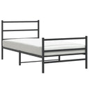 sengeramme med sengegavl og fodgærde 107x203 cm metal sort