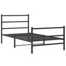 sengeramme med sengegavl og fodgærde 107x203 cm metal sort