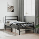 sengeramme med sengegavl og fodgærde 107x203 cm metal sort