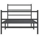 sengeramme med sengegavl og fodgærde 107x203 cm metal sort