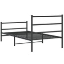 sengeramme med sengegavl og fodgærde 107x203 cm metal sort