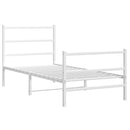 sengeramme med sengegavl og fodgærde 90x190 cm metal hvid