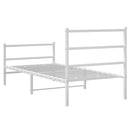 sengeramme med sengegavl og fodgærde 90x190 cm metal hvid