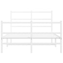 sengeramme med sengegavl og fodgærde 120x190 cm metal hvid