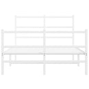 sengeramme med sengegavl og fodgærde 120x200 cm metal hvid
