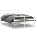 sengeramme med sengegavl og fodgærde 135x190 cm metal hvid