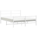 sengeramme med sengegavl og fodgærde 150x200 cm metal hvid
