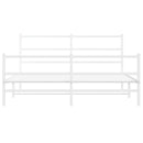 sengeramme med sengegavl og fodgærde 150x200 cm metal hvid