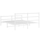 sengeramme med sengegavl og fodgærde 150x200 cm metal hvid