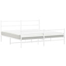 sengeramme med sengegavl og fodgærde 200x200 cm metal hvid
