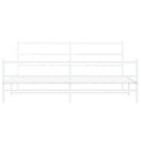 sengeramme med sengegavl og fodgærde 200x200 cm metal hvid