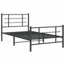 sengeramme med sengegavl og fodgærde 100x200 cm metal sort