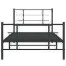 sengeramme med sengegavl og fodgærde 100x200 cm metal sort