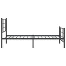 sengeramme med sengegavl og fodgærde 100x200 cm metal sort