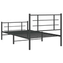sengeramme med sengegavl og fodgærde 100x200 cm metal sort