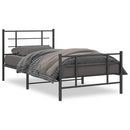 sengeramme med sengegavl og fodgærde 107x203 cm metal sort