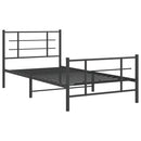 sengeramme med sengegavl og fodgærde 107x203 cm metal sort