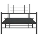 sengeramme med sengegavl og fodgærde 107x203 cm metal sort