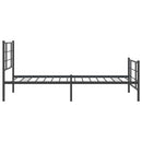 sengeramme med sengegavl og fodgærde 107x203 cm metal sort