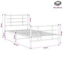 sengeramme med sengegavl og fodgærde 107x203 cm metal sort
