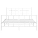 sengeramme med sengegavl og fodgærde 140x190 cm metal hvid