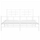 sengeramme med sengegavl og fodgærde 150x200 cm metal hvid