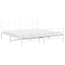 sengeramme med sengegavl og fodgærde 193x203 cm metal hvid
