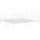sengeramme med sengegavl og fodgærde 193x203 cm metal hvid