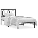 sengeramme med sengegavl 90x190 cm metal sort