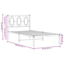 sengeramme med sengegavl 90x190 cm metal sort