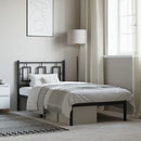 sengeramme med sengegavl 90x190 cm metal sort