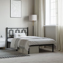 sengeramme med sengegavl 100x190 cm metal sort