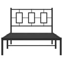 sengeramme med sengegavl 100x200 cm metal sort